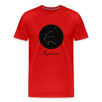 Aquarius Wassermann - Männer Premium Bio T-Shirt - Rot - Vorne - Damien (186cm)