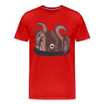 The dawn of the octopus - Men's Premium Organic T-Shirt - red - Front - Damien (186cm)