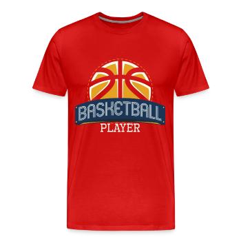 Basketball Sport Geschenk Team Mannschaft Spiel - Männer Premium Bio T-Shirt - Rot - Vorne - Damien (186cm)
