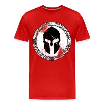 Sparta mit Muster - Männer Premium Bio T-Shirt - Rot - Vorne - Damien (186cm)