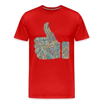 handzeichen like e 201 - Männer Premium Bio T-Shirt - Rot - Vorne - Damien (186cm)