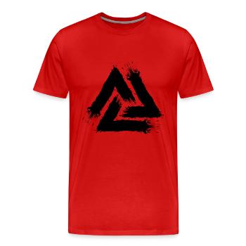 Valknut symbol black icon Celtic symbol - Men's Premium Organic T-Shirt - red - Front - Damien (186cm)