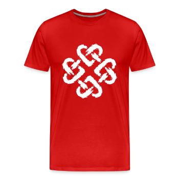 Keltische Knoten Herz Unendlichkeit weiß - Männer Premium Bio T-Shirt - Rot - Vorne - Damien (186cm)