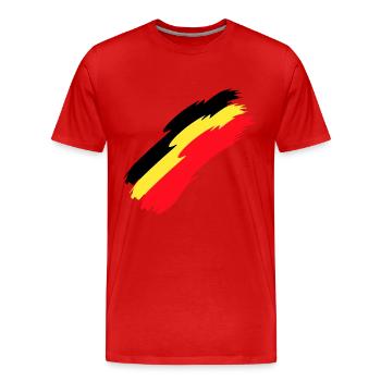 Couleurs du drapeau du drapeau de la Belgique - T-shirt bio Premium Homme - rouge - Devant - Damien (186cm)