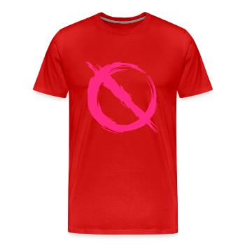 Verbot verboten - Männer Premium Bio T-Shirt - Rot - Vorne - Damien (186cm)