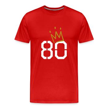 80. Geburtstag - Männer Premium Bio T-Shirt - Rot - Vorne - Damien (186cm)