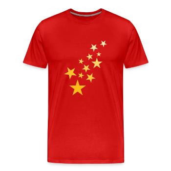 Star asterisk pattern starry sky - Men's Premium Organic T-Shirt - red - Front - Damien (186cm)