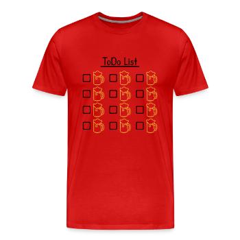 To do list beer - Men's Premium Organic T-Shirt - red - Front - Damien (186cm)