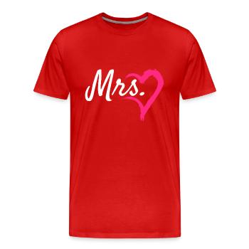 Mrs heart - Men's Premium Organic T-Shirt - red - Front - Damien (186cm)