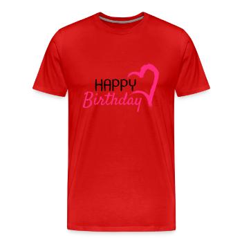happy Birthday - Men's Premium Organic T-Shirt - red - Front - Damien (186cm)