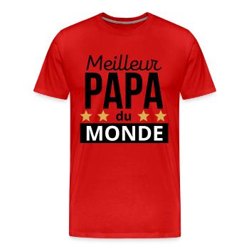 Meilleur papa du monde - T-shirt bio Premium Homme - rouge - Devant - Damien (186cm)