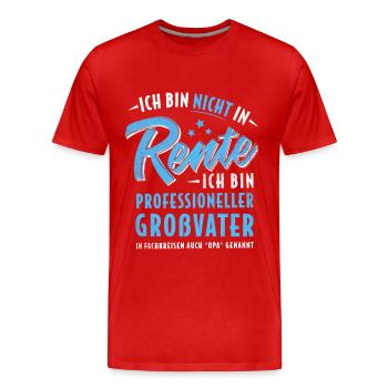 NICHT IN RENTE PROFESSIONELLER GROßVATER OPA - Männer Premium Bio T-Shirt - Rot - Vorne - Damien (186cm)