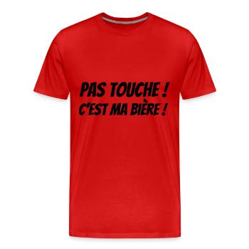 Bières artisanales - Pas Touche, c'est ma bière ! - T-shirt bio Premium Homme - rouge - Devant - Damien (186cm)