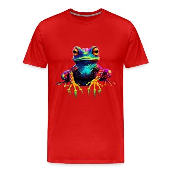 Neon Frog - Men's Premium Organic T-Shirt - red - Front - Damien (186cm)