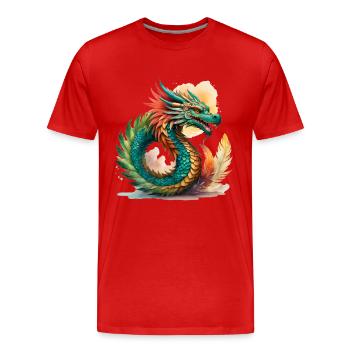 Kukulcán - T-shirt bio Premium Homme - rouge - Devant - Damien (186cm)