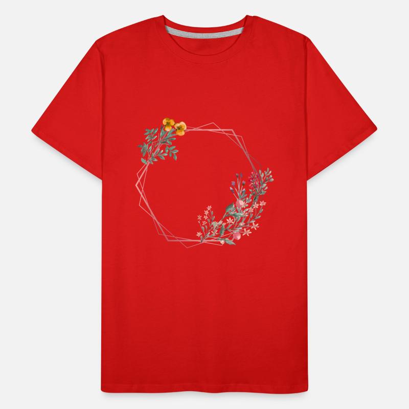 Hexagone à décor de fleurs T-shirt bio Premium Homme