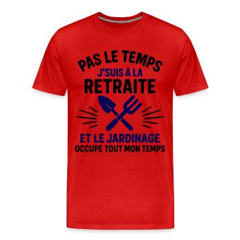 Retraite & jardinage cadeau départ à la retraite - T-shirt bio Premium Homme - rouge - Devant - Damien (186cm)
