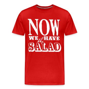 NOUS AVONS MAINTENANT LA SALADE - T-shirt bio Premium Homme - rouge - Devant - Damien (186cm)