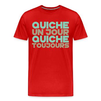 Lorraine Quiche un jour - T-shirt bio Premium Homme - rouge - Devant - Damien (186cm)