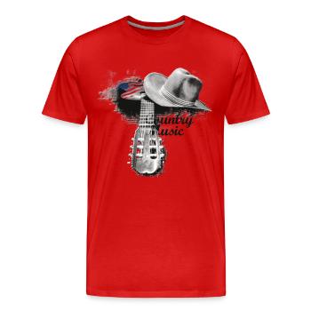 (kl_linedance38b) - Männer Premium Bio T-Shirt - Rot - Vorne - Damien (186cm)