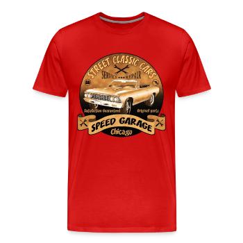 vintage us street car 02 - T-shirt bio Premium Homme - rouge - Devant - Damien (186cm)