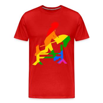 coloré cheval de loisir cheval de loisir hobby horsing - T-shirt bio Premium Homme - rouge - Devant - Damien (186cm)