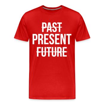 LIVE IN THE NOW - Men's Premium Organic T-Shirt - red - Front - Damien (186cm)