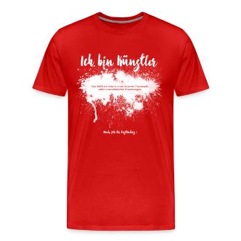 Ich bin Künstler - Männer Premium Bio T-Shirt - Rot - Vorne - Damien (186cm)