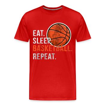 Mangez Sleep Basketball Répétez - Scratch - T-shirt bio Premium Homme - rouge - Devant - Damien (186cm)