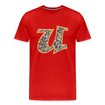 unknowns.de logo yellow avatar plain - Männer Premium Bio T-Shirt - Rot - Vorne - Damien (186cm)