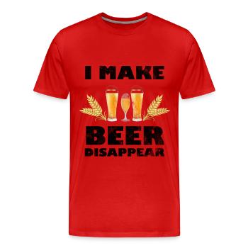 Bière bière drôle dire avec bière - T-shirt bio Premium Homme - rouge - Devant - Damien (186cm)