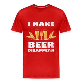 Bière bière drôle dire avec bière - T-shirt bio Premium Homme - rouge - Devant - Damien (186cm)