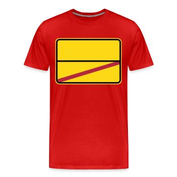Traffic sign to be personalized with your text - Men's Premium Organic T-Shirt - red - Front - Damien (186cm)