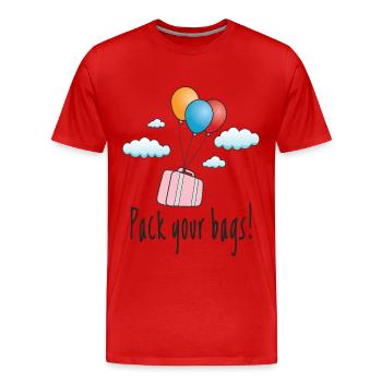 Faites vos valises et partez en vacances - T-shirt bio Premium Homme - rouge - Devant - Damien (186cm)
