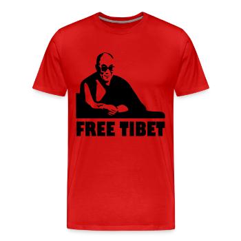 Free Tibet - Männer Premium Bio T-Shirt - Rot - Vorne - Damien (186cm)