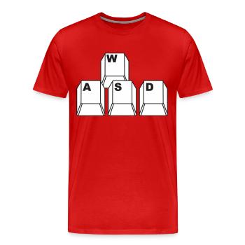 WASD Gamer - T-shirt bio Premium Homme - rouge - Devant - Damien (186cm)