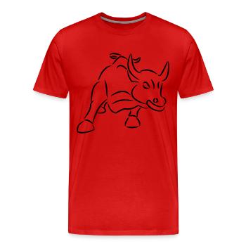 Ride the bull trading shirt trader shirt geschenk - Männer Premium Bio T-Shirt - Rot - Vorne - Damien (186cm)