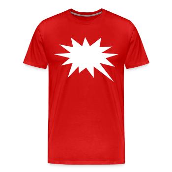 Speechbubble, bulle discour, votre texte, comics - T-shirt bio Premium Homme - rouge - Devant - Damien (186cm)