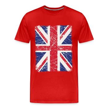 Union Jack - Männer Premium Bio T-Shirt - Rot - Vorne - Damien (186cm)