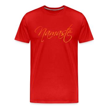 Namaste - Männer Premium Bio T-Shirt - Rot - Vorne - Damien (186cm)