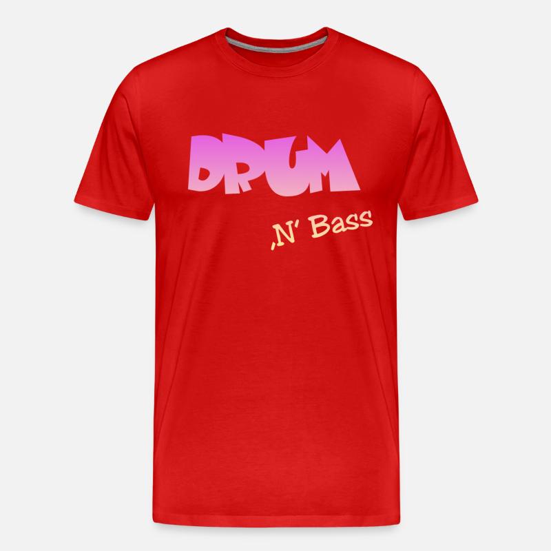 Drum n Bass, Techno, Minimal - Männer Premium Bio T-Shirt - Rot