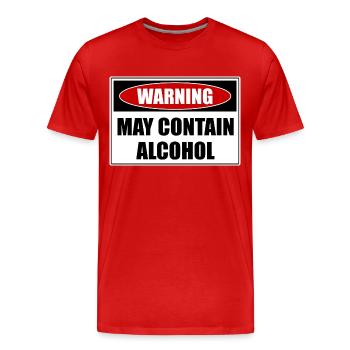 May Contain Alcohol - Männer Premium Bio T-Shirt - Rot - Vorne - Damien (186cm)