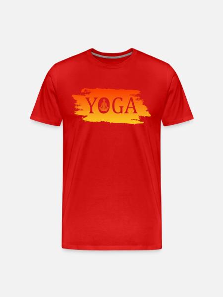 Yoga - Männer Premium Bio T-Shirt - Rot