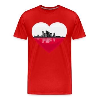 Polen Flagge in Herzform Warschau - Männer Premium Bio T-Shirt - Rot - Vorne - Damien (186cm)