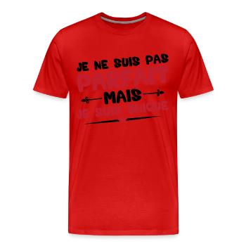 Je ne suis pas parfait mais je suis unique - T-shirt bio Premium Homme - rouge - Devant - Damien (186cm)