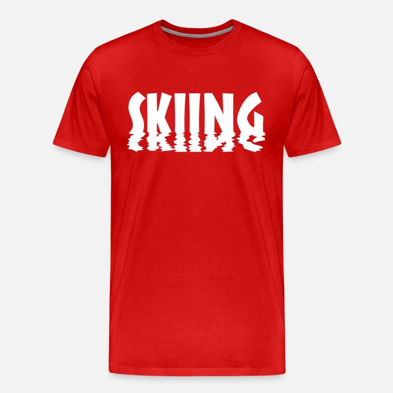 skiing - Männer Premium Bio T-Shirt - Rot