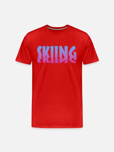 Skiing - Männer Premium Bio T-Shirt - Rot