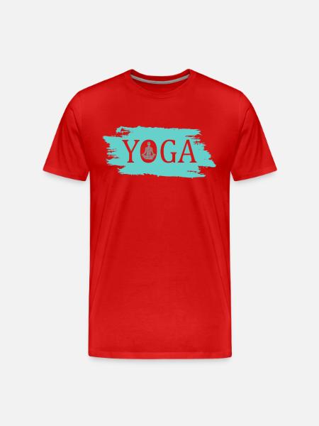 Yoga - Männer Premium Bio T-Shirt - Rot