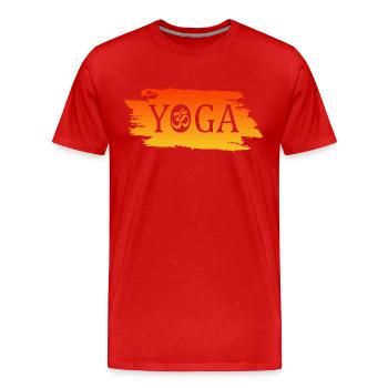 Yoga Om Yogi - Männer Premium Bio T-Shirt - Rot - Vorne - Damien (186cm)