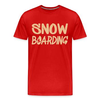 snowboarding boarden - Männer Premium Bio T-Shirt - Rot - Vorne - Damien (186cm)
